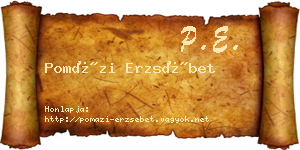Pomázi Erzsébet névjegykártya