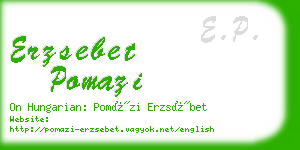 erzsebet pomazi business card